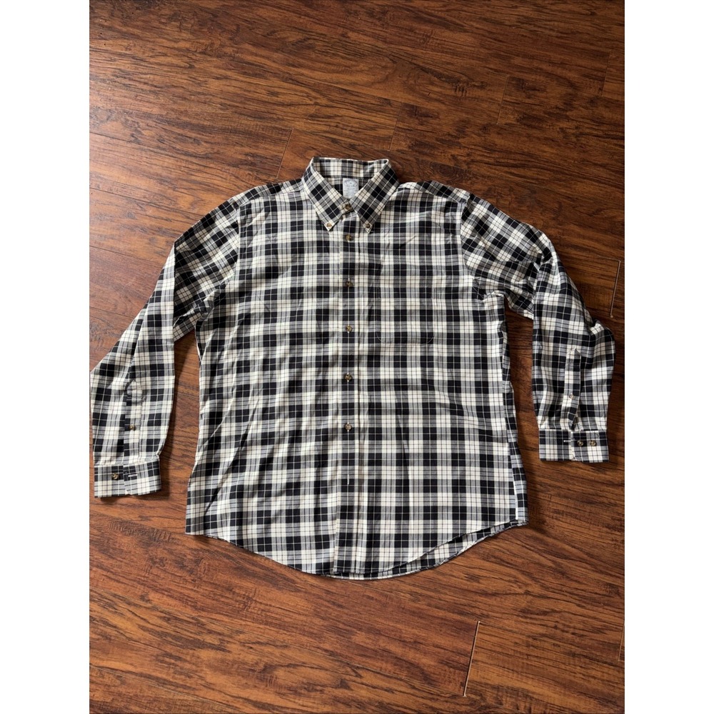Brooks Brothers 1818 Regent Non-Iron Black Striped Supima Cotton Shirt XL